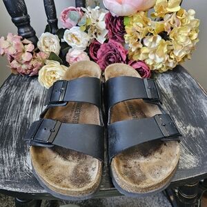 Birkenstock Black Double Strap Arizona Slides Sandals Size 38 (US 7.5)